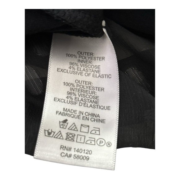 MAETTE blouse, size Medium, black semi sheer , attached camisole. Bell sleeves - Picture 6 of 7